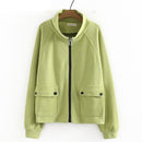 Women Clothing Hoodie Coats Autumn New Loose Casual High Collar Thick And Warm Female Zip Cardigan Jacket