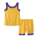 Girls Outfits Sleeveless Lace-Edge Patchwork Summer Tank Tops and Shorts Set  Kids Suit Soft Toddler Clothes