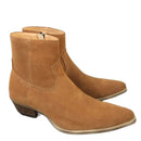 Pointed Toe 5cm wedge heel Man slip Tight suede leather zipper ankle Boots  high quality men denim Boots