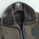 High Quality Real Sheepskin Fur Men Coat Genuine Full Pelt Sheep Shearling Male Winter Leather Bomber Jacket