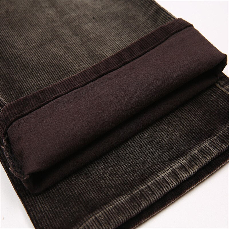 Corduroy Trousers Men Casual Pants Thick Autumn Winter Pants Men Cotton Full Length Straight Straight Loose