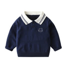 Baby Boys Knitted Sweaters Spring Lightweight Casual Lapel Children Tops Long Sleeve Kids Clothes for Boys