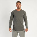 T-Shirt Men Spring Cotton T Shirt Men Solid Sports Tshirt O-neck Long Sleeve