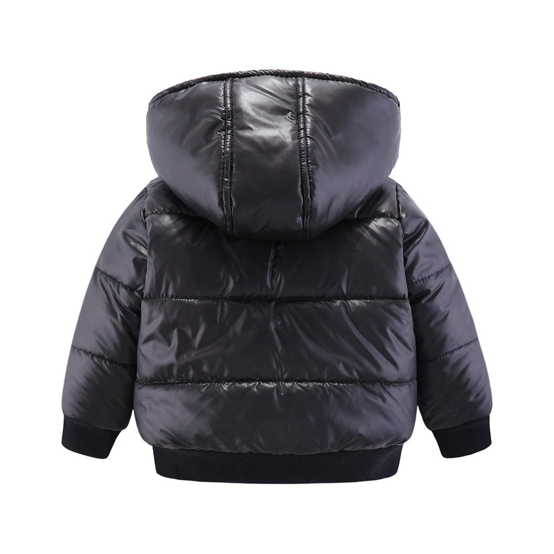 Little Boys Girls Winter Coats Solid Warm Thicken Cotton Removable Hooded Jacket for Kids Clothing Baby Wear