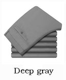 Summer Thin Mens Suit Pants Cotton Stretch Office Business Casual Comfortable Straight Trousers