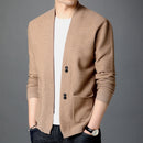 Men Sweater Cardigan Business Gentleman Casual Solid Pockets Comfortable Fit Knitting Jackets Male Coat Clothing