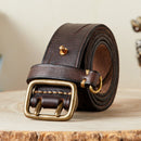 Luxury Thick Genuine Leather Men Belt Double Buckle Belt Ceinture Leather Belt Men Jeans Trouser Belt For Jeans