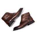 Vintage quality handmade designer leather Boots soft leather trainer knight lace Up Boots