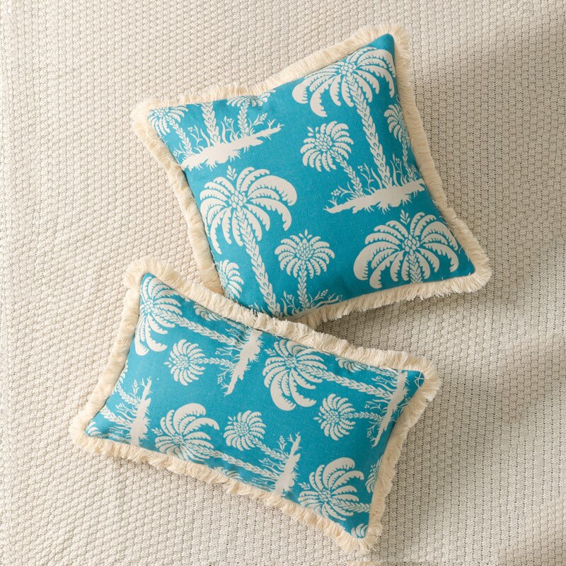 Summer Cushion Cover Starfish Beach Palm Tree Sea Shell Pillow Cover 45x45cm/30x50cm Tassels for home decoration Living Room