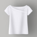 Women Sweetshirts Short sleeve womens clothing Black white T-shirts for girls Skew collar summer clothes Design Woman clothes