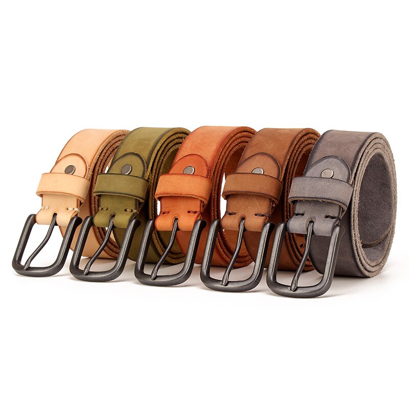 Leather belts for men jeans Do old rusty black buckle retro vintage mens male cowboy belt ceinture