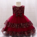 Infant Newboen Party Dress For Baby Girl Clothes Lace Princess Dresses Baptism Dress Retro Embroidery Gown