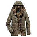 Men Winter Thick Warm Military Jackets Parkas Casual Slim Multi-pocket Cotton-Padded Hooded Coats Fleece Parkas