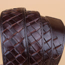 Belt Copper Buckle Designer Genuine Leather Belts For Men Woven Male Strap Braided Belts Man 3.8cm width belt for Jeans