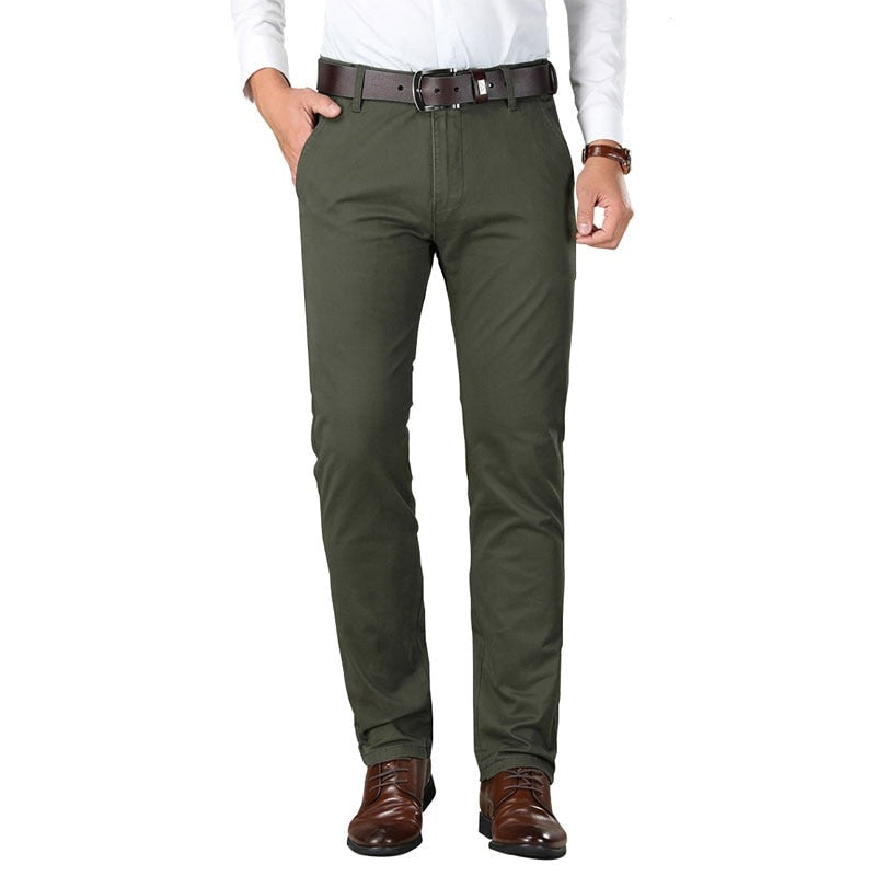 Mens Suit Pants High Quality Stretch Comfortable Cotton Office Pants Straight Business Casual Black Trousers