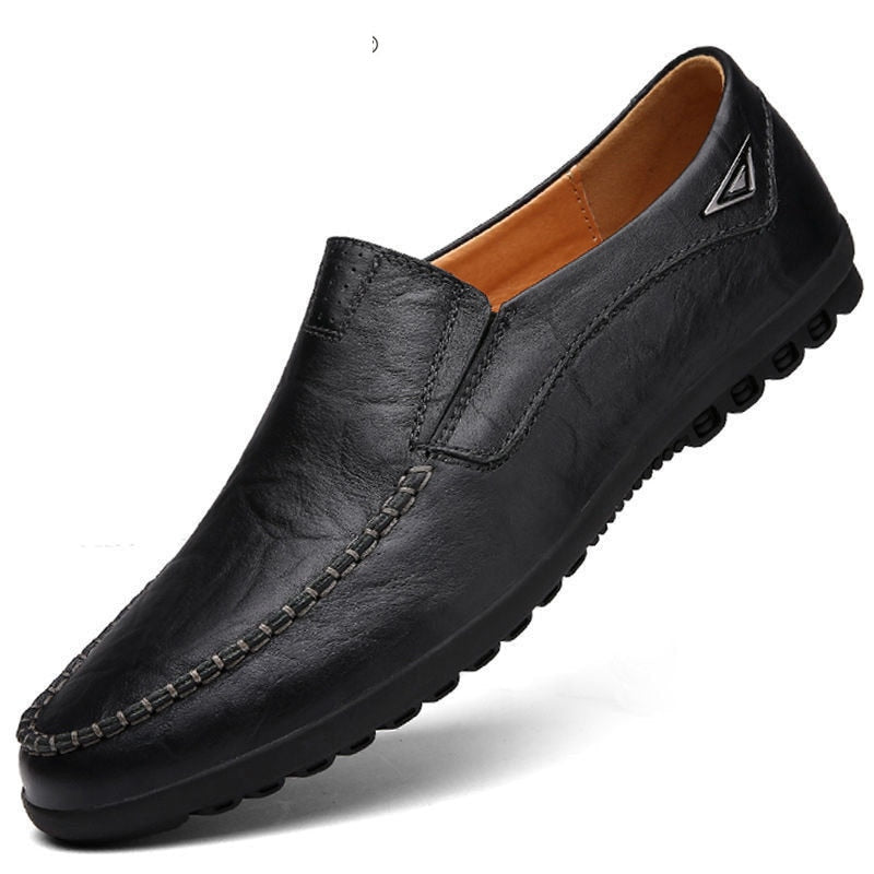 Genuine Leather Men Shoes Casual Luxury Italian Mens Loafers Moccasins Breathable Slip on Boat Shoes