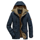 Men Winter Thick Warm Military Jackets Parkas Casual Slim Multi-pocket Cotton-Padded Hooded Coats Fleece Parkas