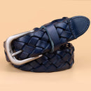 Luxury designer Weaving belt women high quality full grain real genuine leather girdle breathable belt for jeans