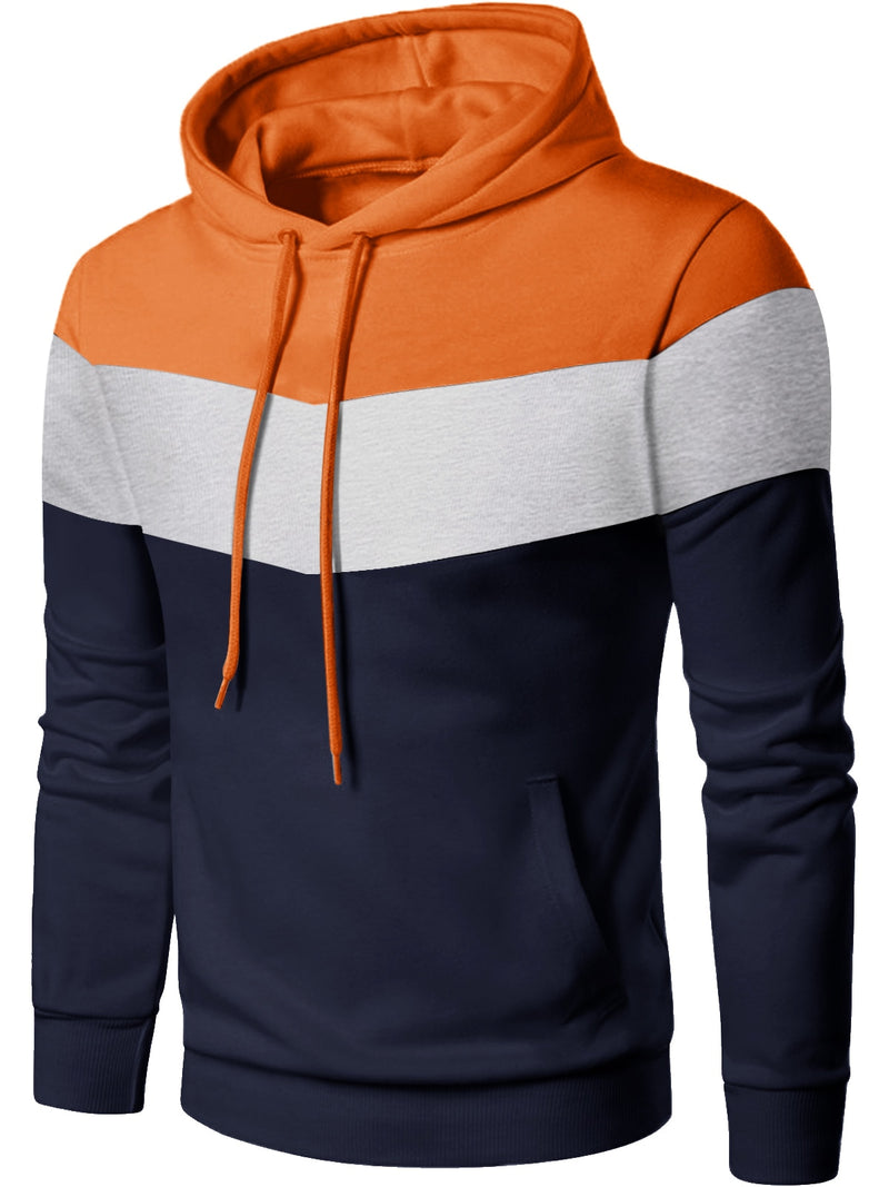 Oversize Stripe Hoodies Mens Sports Hooded Sweatshirt Workout Casual Outwear Gym Sportswear Running Pullover Tops