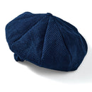 Handmade Plant Indigo Blue Dyed Octagonal Hat Original Design Unisex Retro Casual Cap Mens British Newsboy