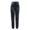 High Waist Fleece Pants Women`s Elastic Waist Wide Leg Ankle Length Trousers Jeans For Women