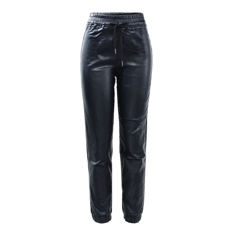 High Waist Fleece Pants Women`s Elastic Waist Wide Leg Ankle Length Trousers Jeans For Women