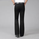 Men Spring/Summer New Micro Flare Jeans Mid-Waist Slim Black Casual Pants
