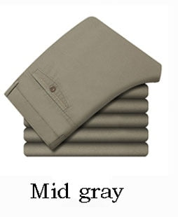 Summer Thin Mens Suit Pants Cotton Stretch Office Business Casual Comfortable Straight Trousers