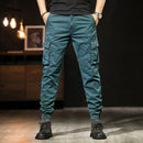 Mens Spring Pants Cotton Slim Cargo Pants Casual Four-color Elastic Worker Male