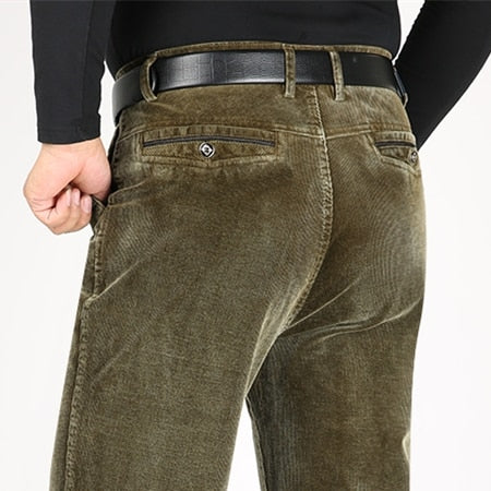 Corduroy Trousers Men Casual Pants Thick Autumn Winter Pants Men Cotton Full Length Straight Straight Loose