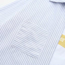 Women Clothing Blouses Spring Summer Casual Blue Stripe False Two Pieces Tops