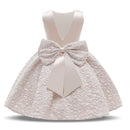 Kids Clothes Children Girls Princess Dress Beads Bow Baby Girls Christmas Party Dress Floral Ceremony Girls Costume Ball Gown