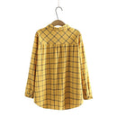 Women Clothing Shirts Autumn New Show Thin Collocation Leisure Plaid Long Sleeve Tops