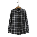 Women Clothing Shirts Autumn New Show Thin Collocation Leisure Plaid Long Sleeve Tops