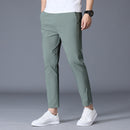 Summer Ankle Length Suit Pants Trousers For Male Ice Silk Thin Man Formal