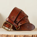 Luxury Thick Genuine Leather Men Belt Double Buckle Belt Ceinture Leather Belt Men Jeans Trouser Belt For Jeans