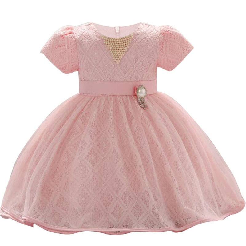 Gown Clothes Infant Baby Girl Dress Lace Embroidery beads Baptism Dresses for Girls 1st Year Birthday Party Wedding