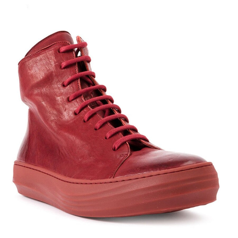 Retro Handmade Genuine Leather Men Boots Leather Wipe Lace Up Trainer Boots