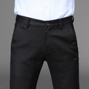 Mens Suit Pants Regular Straight Fit Anti-wrinkle Cotton Elasticity Long Trousers Business Casual Pants