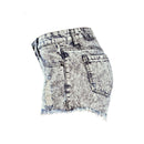 Women`s High Waist Ripped Acid Washed Denim Shorts For Woman