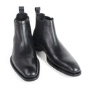 Black Chelsea Boots For Men Square Toe Slip-On Flat Handmade Leather Boots Men Patina Shoe