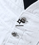 Women`s Ripped Denim Shorts Overall Jeans For Woman (White)