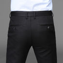 Mens Suit Pants Regular Straight Fit Anti-wrinkle Cotton Elasticity Long Trousers Business Casual Pants