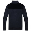 Men Sweaters With Zippers Thick Fleece Warm Black Casual  Winter Men Cardigan Wool