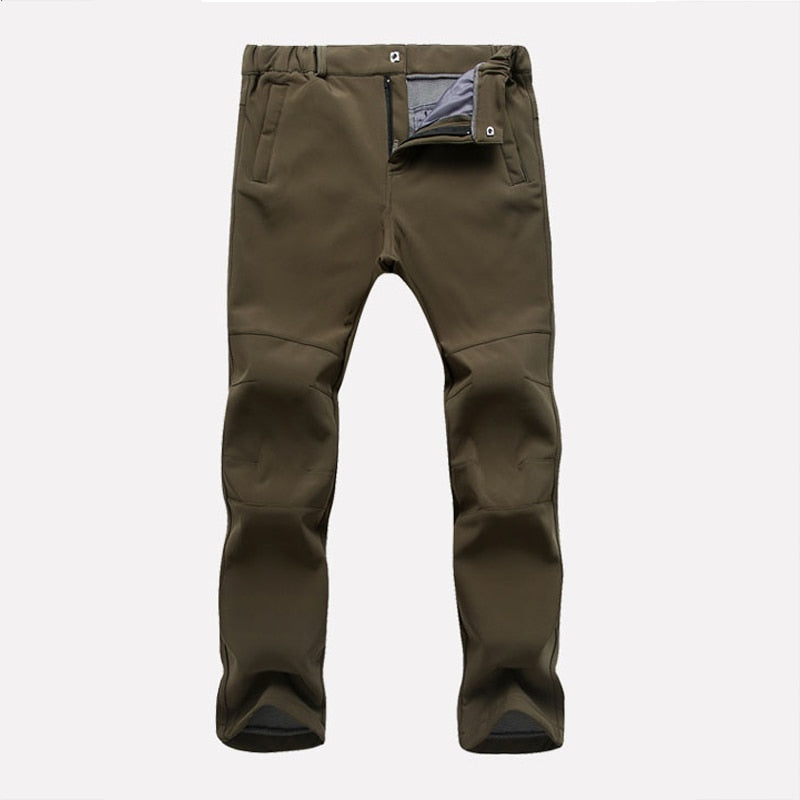 Winter Waterproof Pants Men Casual Thick Warm Fleece Shark Skin Trousers Male Windbreaker Elastic Sweatpants Men Tactical Pants