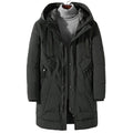 Men Winter Long Thick Parkas Jacket Outerwear Male Casual Loose Warm Cotton Padded Coat Mens Overcoat