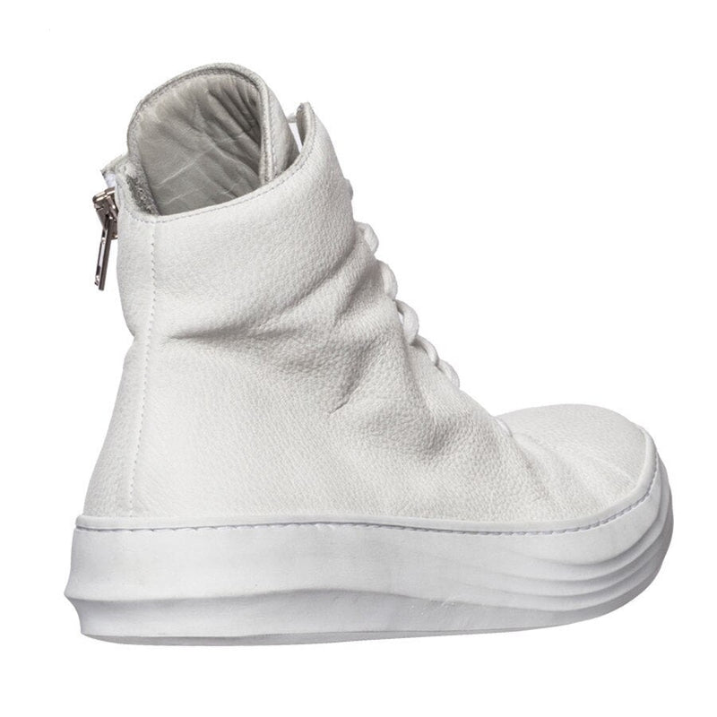 Retro Handmade Genuine Leather Men Boots Leather Wipe Lace Up Trainer Boots