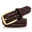 Unisex Men and Women Belt Genuine Leather Female Belt Woven Knitted