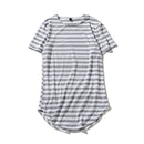 Summer Arc hem extended T Shirt Men Striped T-shirt Oversized Streetwear Men Skate Tee Shirts Swag Clothes