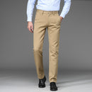Mens Suit Pants Regular Straight Fit Anti-wrinkle Cotton Elasticity Long Trousers Business Casual Pants